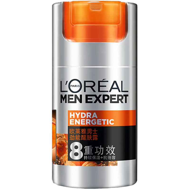 欧莱雅男士劲能醒肤露8重功效50ml(持久补水滋润保湿护肤霜擦脸乳液 抵抗倦容 焕发神采).