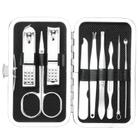 亨格斯(HENGGESI)不锈钢指甲刀指甲剪9件套家用修脚美甲工具便携指甲钳套装