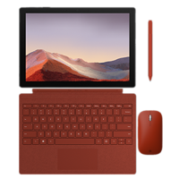 [原装波比红(键盘+鼠标+笔)]微软(Microsoft)Surface Pro7+ 第11代英特尔酷睿i5 12.3英寸 二合一平板电脑 笔记本电脑 8G+128G 亮铂金