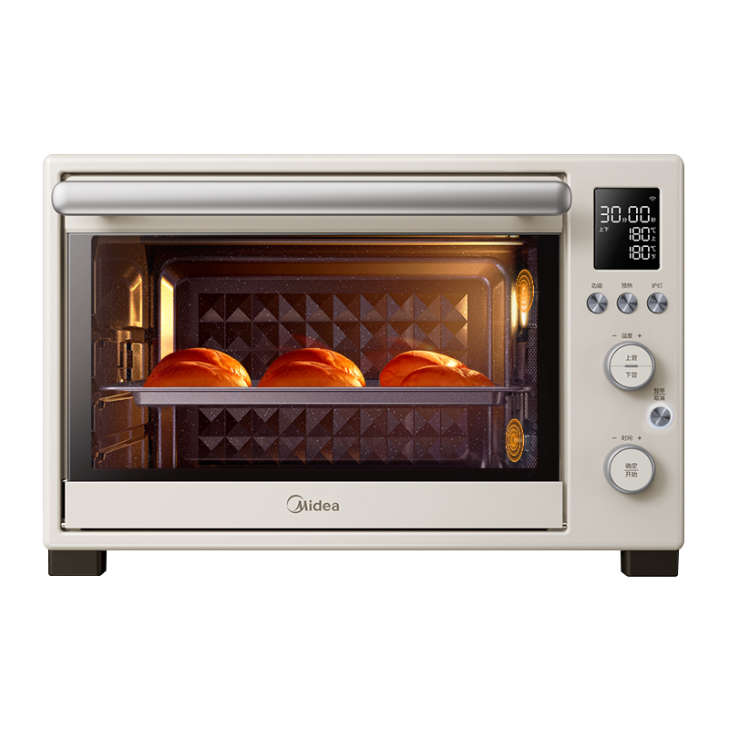 美的(Midea)YU见烤箱家用多功能电烤箱 家用大容量 搪瓷内胆 智能控温 热风烘烤 PT3530W
