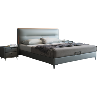 梵宜意式轻奢超纤皮床现代简约主卧双人床1.8m高箱床抽屉床