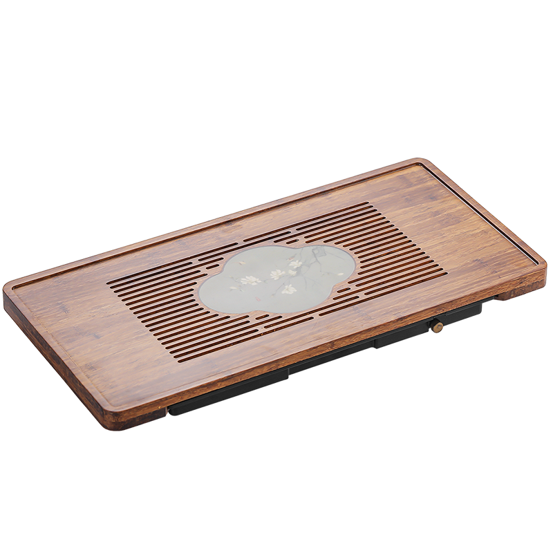 領藝 日式重竹茶盘简约家用茶海功夫茶台小型排水储水式干泡盘茶具轻奢现代