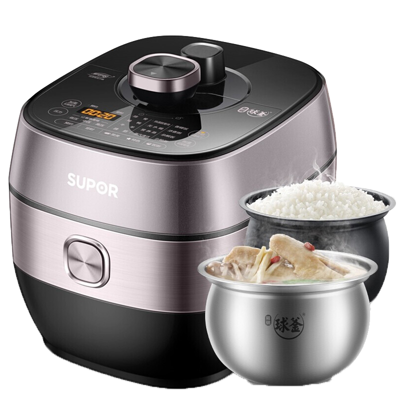 苏泊尔(SUPOR)电压力锅 5L双胆鲜呼吸IH电磁加热 精钢球釜内胆 智能预约 SY-50HC8033Q