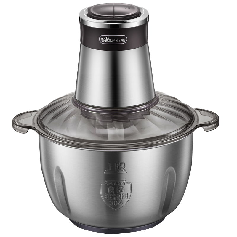 小熊(Bear)绞肉机家用大容量不锈钢电动小型打肉馅饺菜陷饺子馅碎肉机多功能辣椒蒜泥搅拌切碎机 QSJ-C04H5双刀