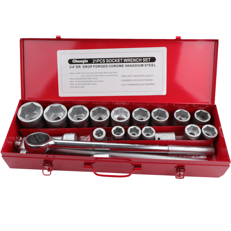 长鹿 21件铁盒雾面重型套筒组套 21PCS