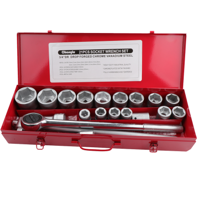 长鹿 21件铁盒雾面重型套筒组套 21PCS