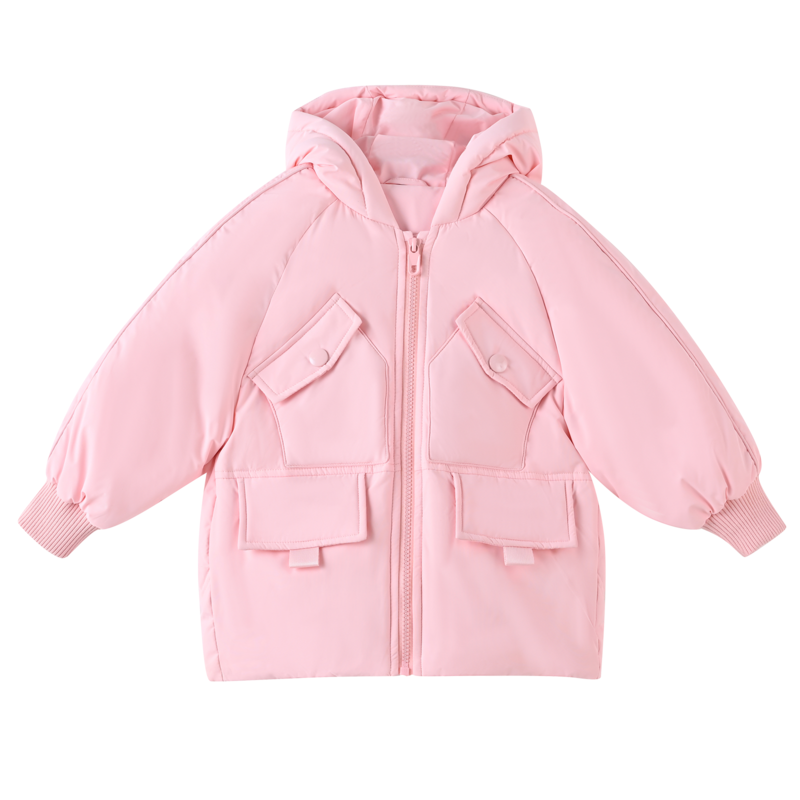 铅笔俱乐部童装女童羽绒服90绒保暖小宝宝厚羽绒外套带帽2023秋冬