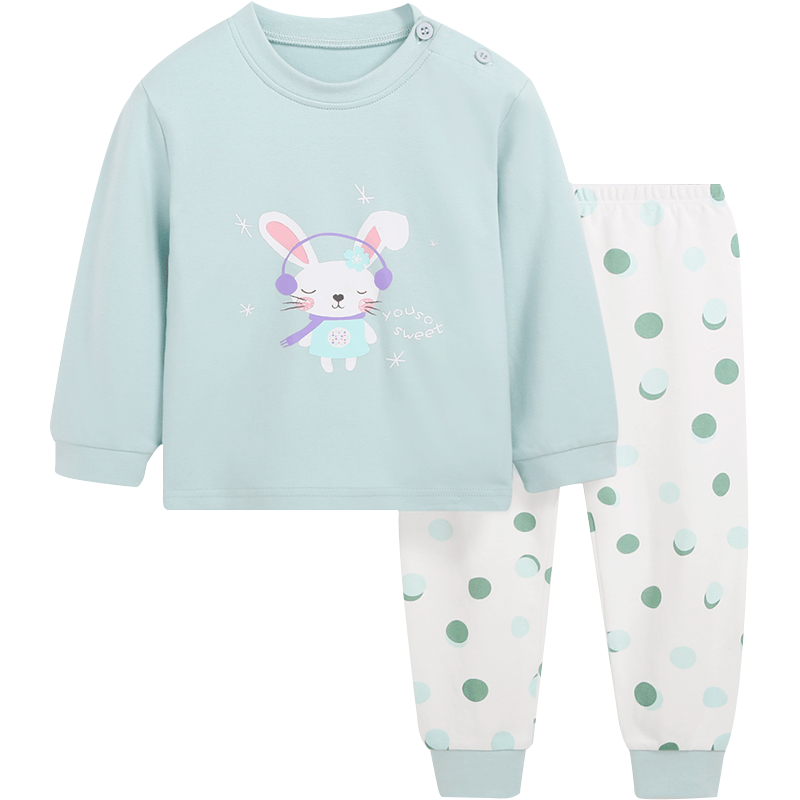 猫人[绵柔纯棉家居服]婴儿睡衣儿童家居服婴儿衣服宝宝秋衣秋裤套装