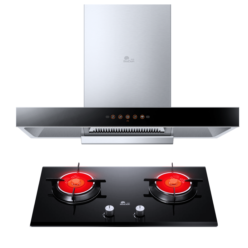 红日(RedSun)欧式烟灶套装厨电套装红外线燃气灶吸油烟机组合大吸力不黑锅节能省气TSEU05+ES218B 天然气