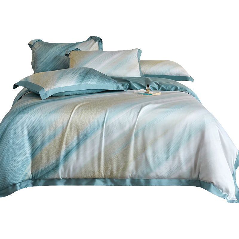 苏宁极物60支天丝四件套夏季风冰丝裸睡真丝丝滑床单床笠被套床上用品