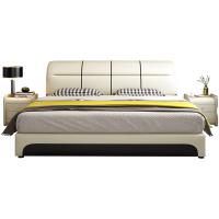 梵宜皮艺床简约主卧双人床1.5米抽屉储物床1.8米意式轻奢皮床婚床