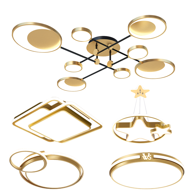 VVS美学灯 新款全铜后现代轻奢客厅灯吸顶灯简约创意个性大气餐厅卧室北欧灯具组合套餐