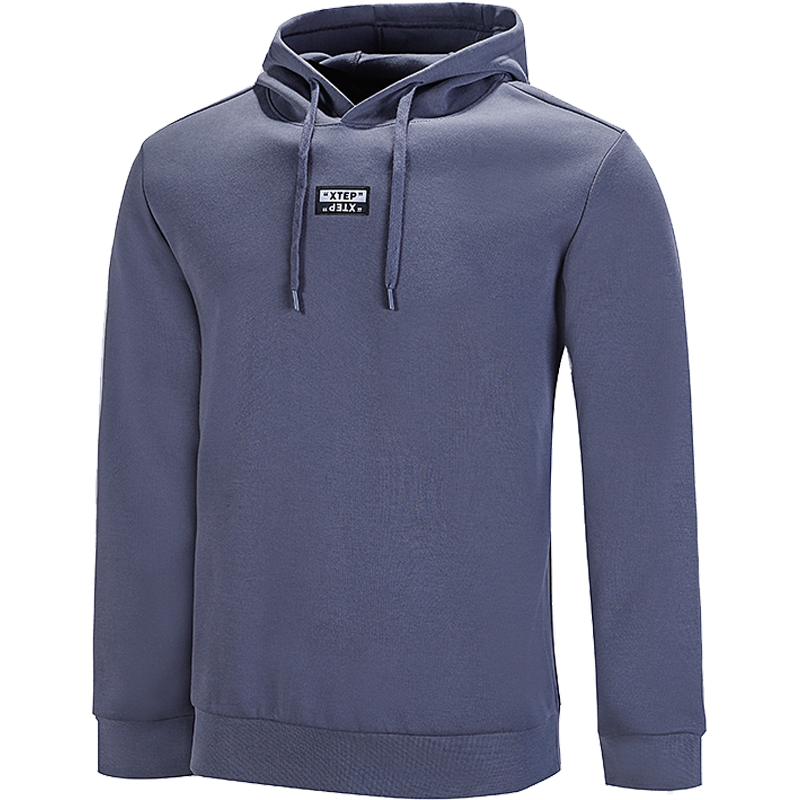 特步连帽卫衣男2022秋季新款圆领长袖套头衫正品宽松运动上衣男运动卫衣