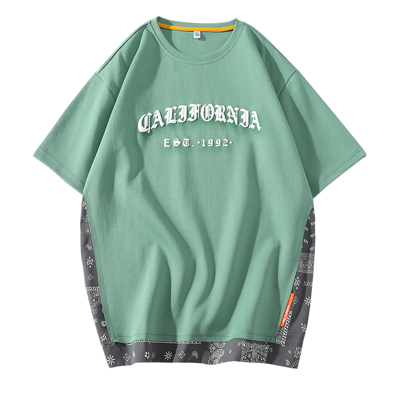 满速夏季男士新款短袖t恤冰感圆领宽松时尚半袖上衣男装潮流衣服