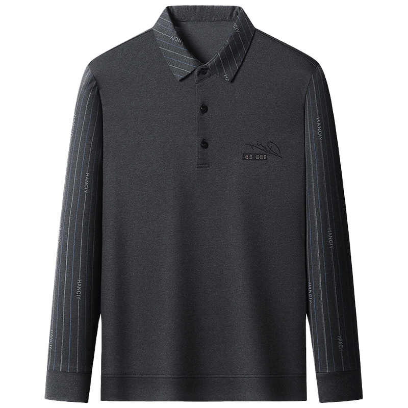 满速爸爸长袖T恤中年人打底衫中老年男装薄款上衣服春秋装polo衫