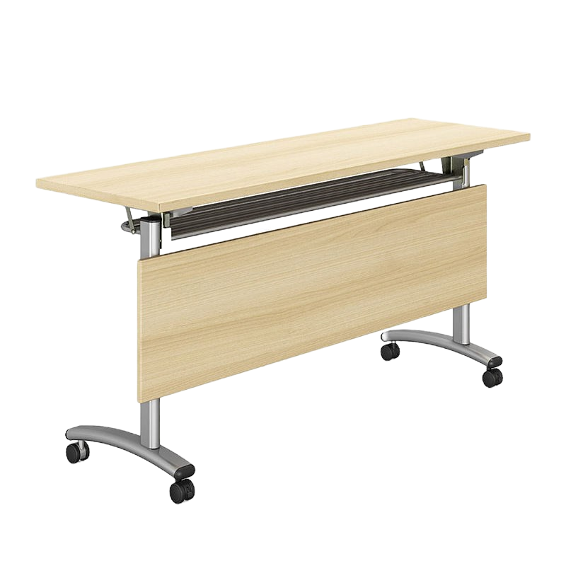 易企采 1200*600*750mm胡桃色不含椅 办公家具折叠培训桌移动培训桌椅组合会议室桌子会议条桌双层办公桌户外宣传