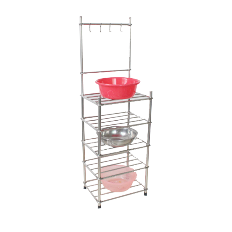 工霸 五层不锈钢脸盆架 50cm*40cm*1.5m 1个