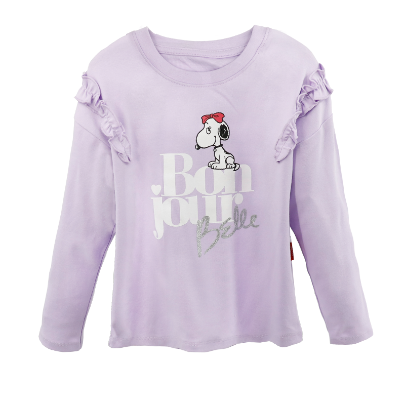 SNOOPY史努比童装女童T恤长袖春夏季上衣中小童学生秋季针织外套打底衫 SC5006