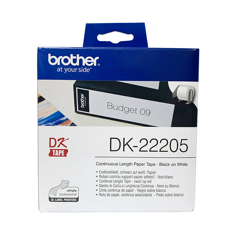 兄弟(brother)原装标签色带DK-22205 白底黑字62mm×30.48米 色带/碳带