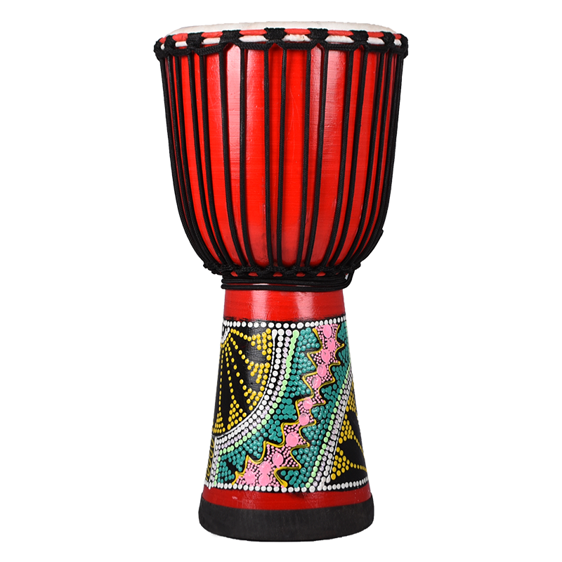 TMAX非洲鼓手鼓丽江标10寸彩绘棕色整木掏空老山羊皮儿童幼儿园初学者成人入门演奏云南鼓