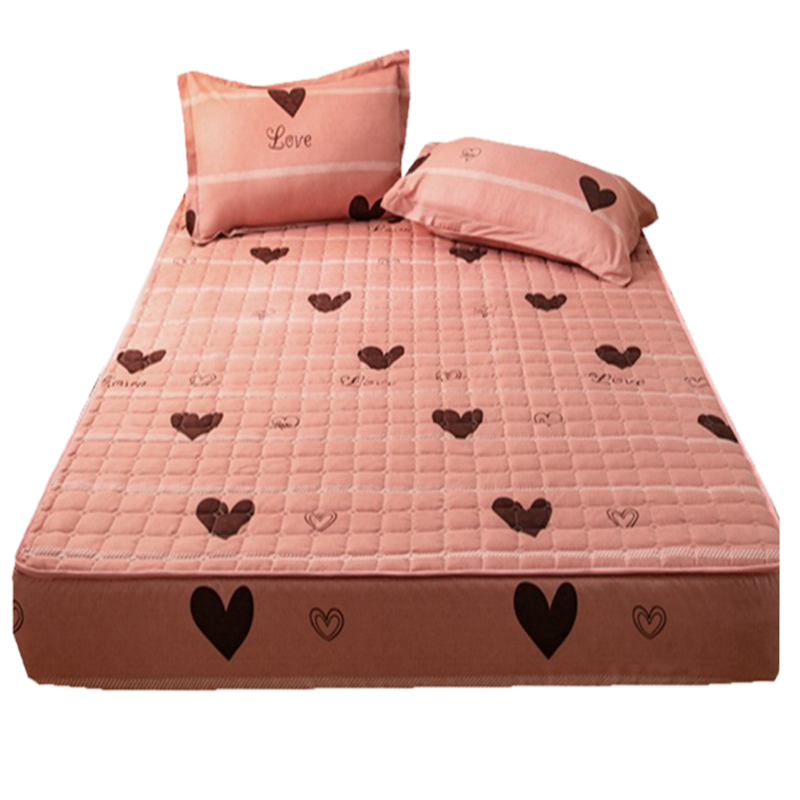 艾洛苏 40支加厚夹棉床笠床盖床单 印花纯色单件夹棉床罩 学生宿舍磨毛加厚双人防滑床垫保护套枕头套