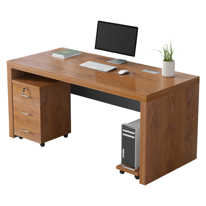 鑫环境 1000*600*750mm 电脑办公桌简约现代老式单人办公室桌椅组合1米带抽屉老板桌子