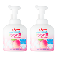 [日本进口]贝亲PIGEON婴儿桃子水精华泡沫洗发沐浴二合一450ml*2瓶装 婴儿新生儿宝宝沐浴露洗发二合一 植物提取