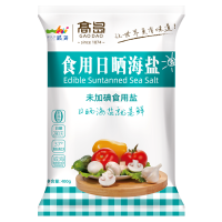 [不加碘]高岛食用日晒海盐[不添加抗结剂]食盐家用自然盐巴调料无添加400g*6袋