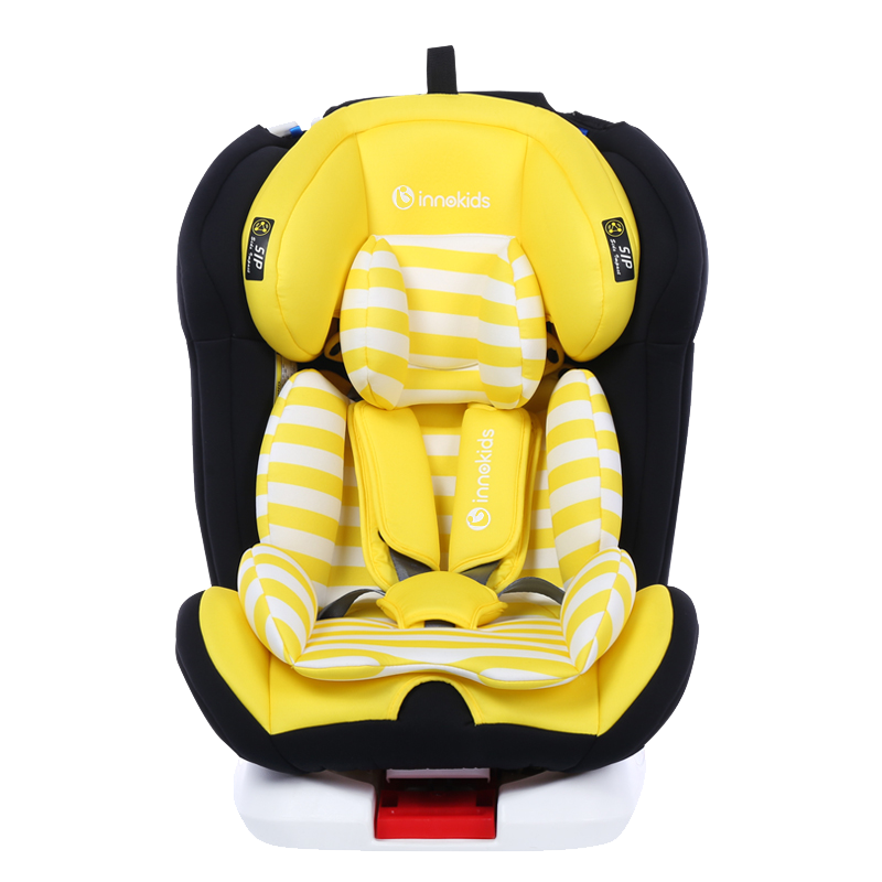 innokids 儿童安全座椅0-4岁-12岁isofix接口可躺婴儿宝宝车载360度旋转汽车用 维尼黄安全带版