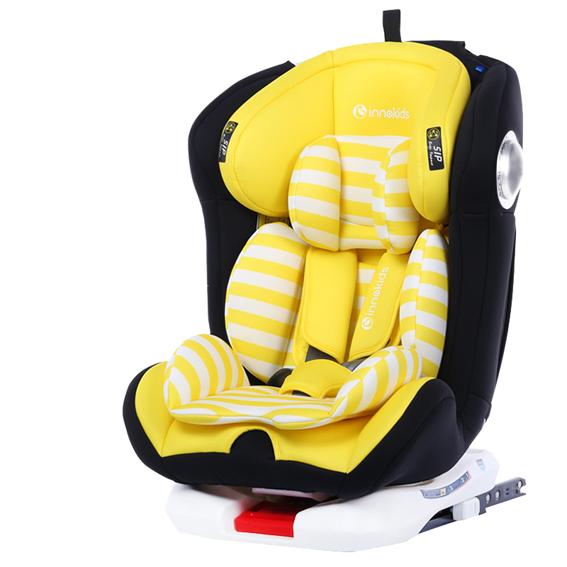 innokids 儿童安全座椅0-4岁-12岁isofix接口可躺婴儿宝宝车载360度旋转汽车用 维尼黄接口版