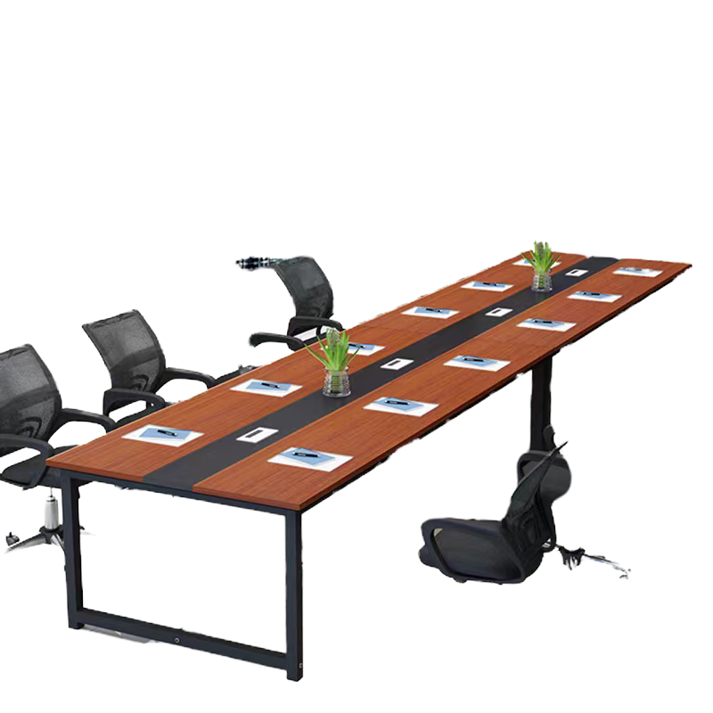 绵冠会议桌简易钢架桌员工桌长条桌 会议桌2400*1200*750