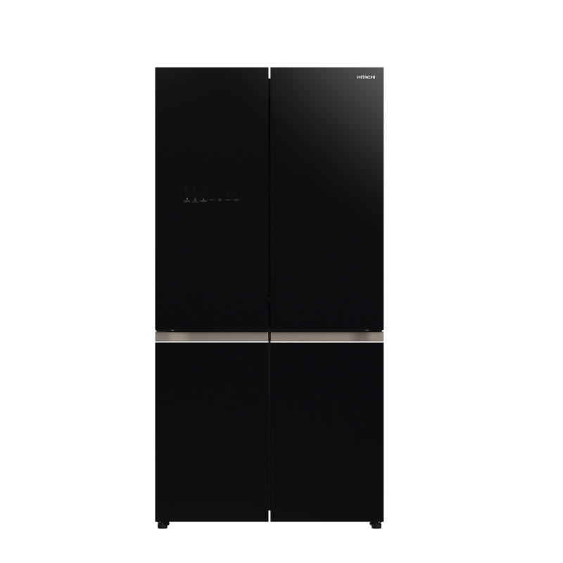 日立 HITACHI 573L原装进口十字对开黑科技真空保鲜自动制冰玻璃面板冰箱R-FBF570KC 水晶黑色