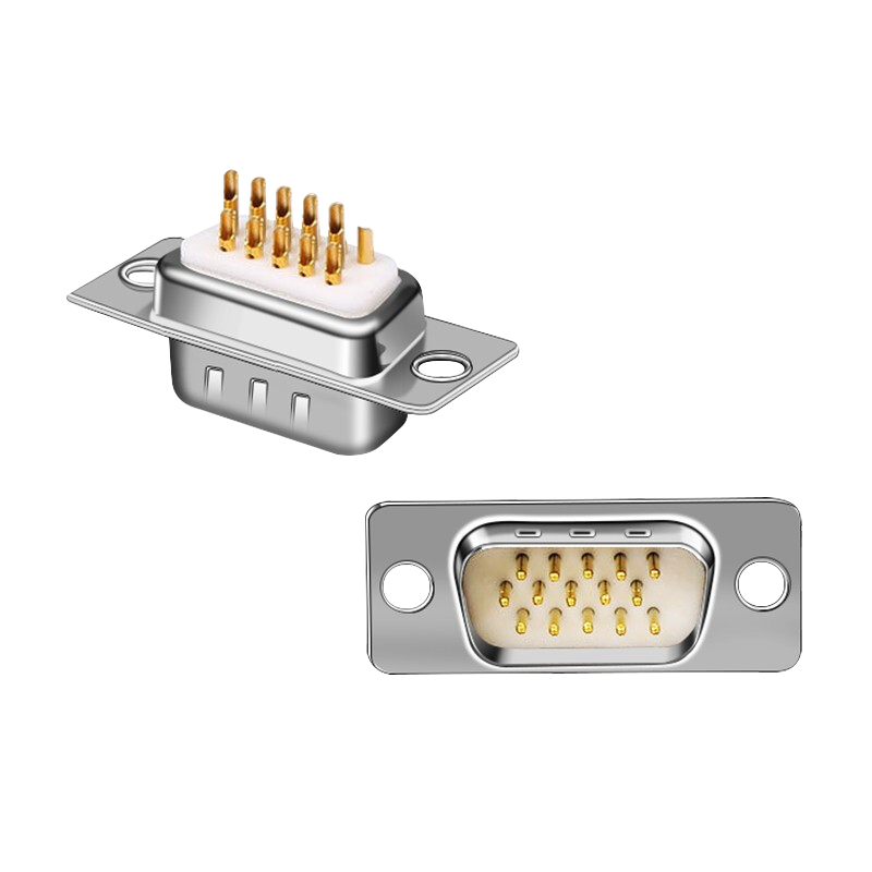 千天（QANTOP）VGA焊接头3排15针公 电脑视频显示屏焊线插头镀金公头 2个装 QT-DB523