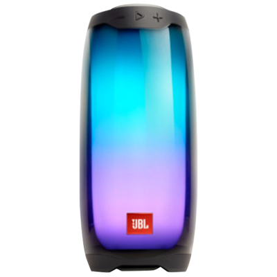 JBL PULSE4 音乐脉动四代 便携式蓝牙音箱 全面屏炫彩小音箱+低音炮 桌面音响 超长续航 防水设计 黑色
