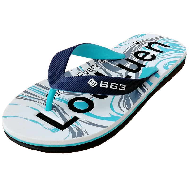 凡凯伦 2021新款男士防滑休闲人字拖 夏季夹角拖鞋潮流简约耐磨沙滩拖鞋夹拖夏季蓝