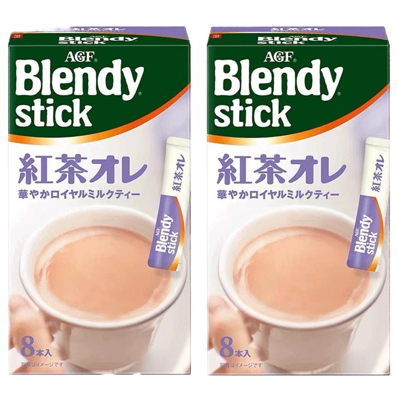 (清仓22.09月底)日本进口AGF BlendyStick 红茶欧蕾奶茶2盒(16支) (G2款)