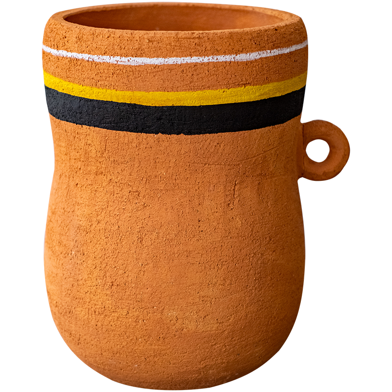 掬涵 单耳红陶花盆多肉透气陶土艺术花瓶花器绿植盆栽阳台庭院ins