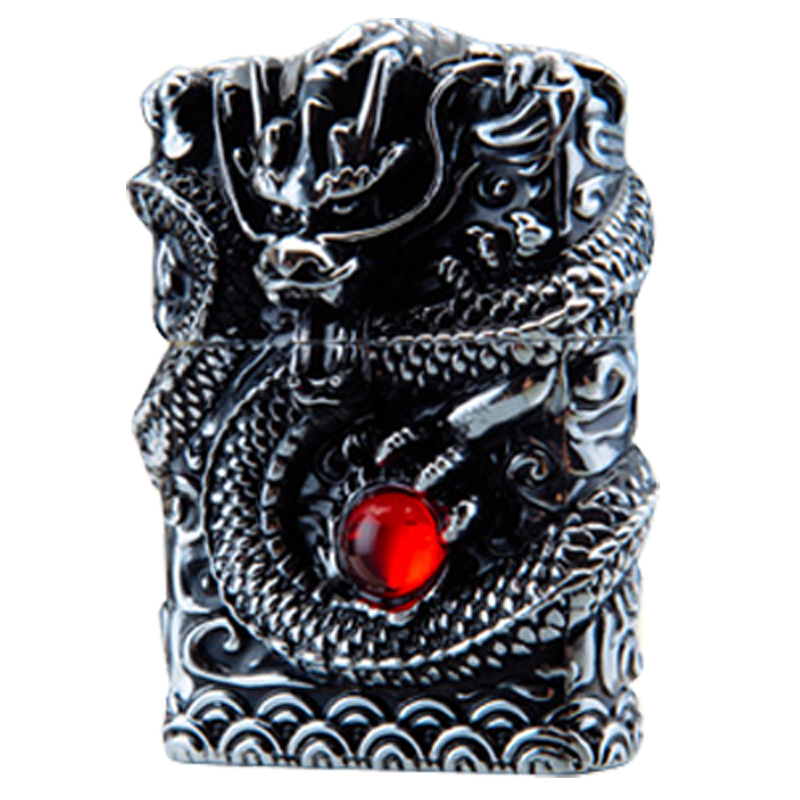 ZORRO佐罗原铜煤油打火机防风 个性浮雕重盔甲神龙戏珠正品霸气送礼