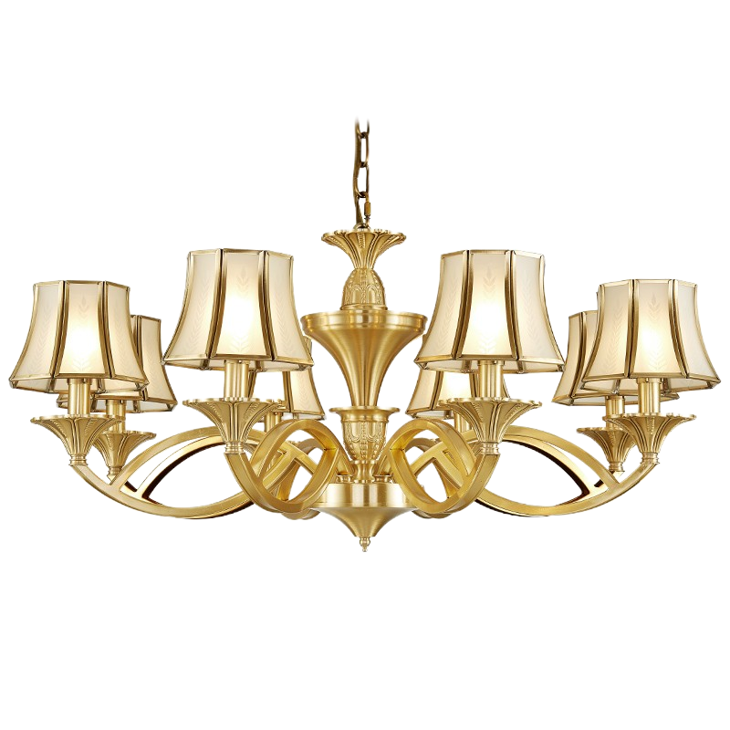 克罗斯塔 欧式吊灯客厅灯美式简约餐厅灯温馨复古大气书房卧室吊灯全铜灯具