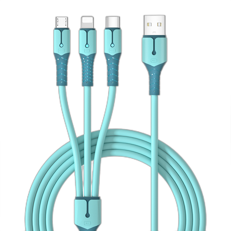 能适三合一5A超级快充数据线闪充适用苹果type-c安卓手机华为一拖三充电线器小米三头多功能加长oppo车载通用