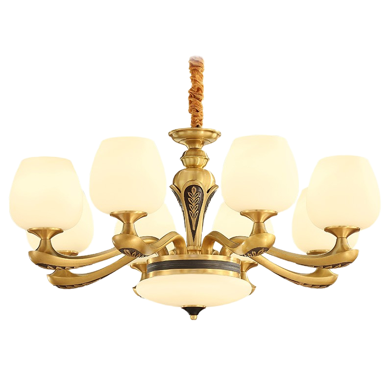 克罗斯塔 欧式吊灯全铜客厅灯简欧大气别墅美式餐厅吊灯卧室灯灯具