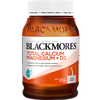 BLACKMORES 澳佳宝 活性钙镁维生素D3复合片 200片 1瓶装 片剂 补充钙质吸收升级 澳洲进口