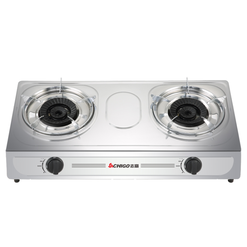 志高(CHIGO)H073 台式双灶眼燃气灶(天然气)家用不锈钢炉具猛火燃气灶