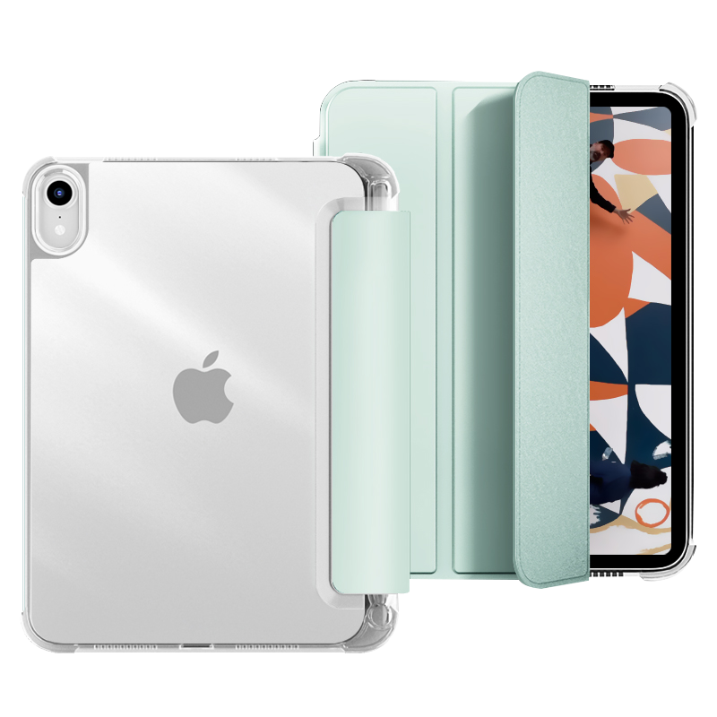 zoyu 2022新款air5平板保护套10.9寸适用于苹果iPadair4保护壳带笔槽ipad三折透明软壳防摔皮套