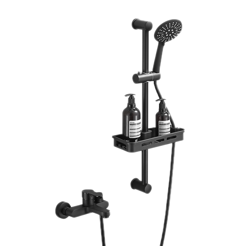 海澳德黑色全铜混水阀冷热水器淋浴龙头浴室花洒开关配件三联暗装