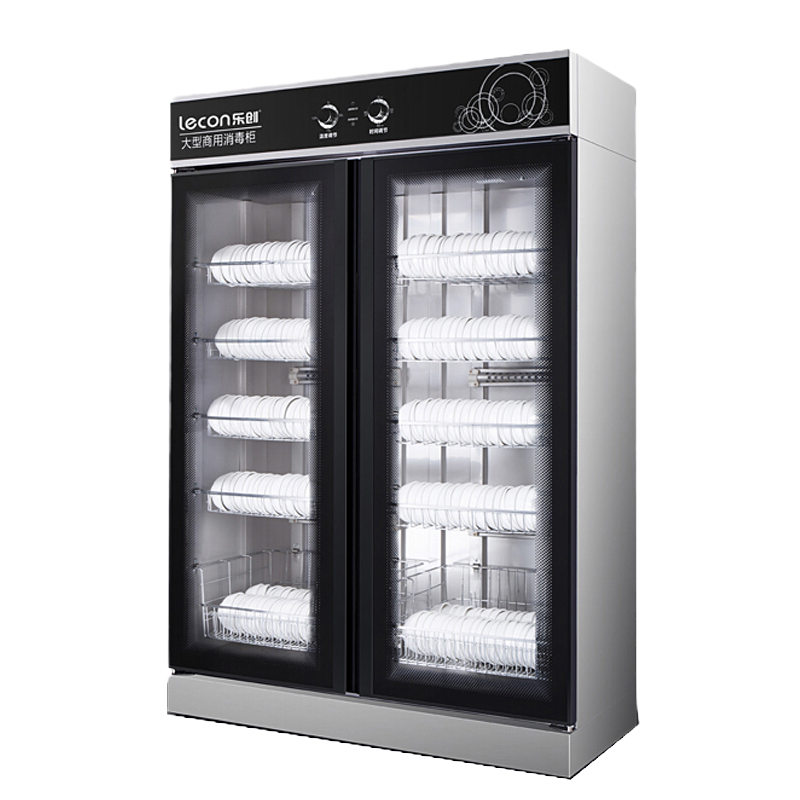 乐创(lecon)商用消毒柜立式不锈钢双门玻璃门 LC-GD-TD780