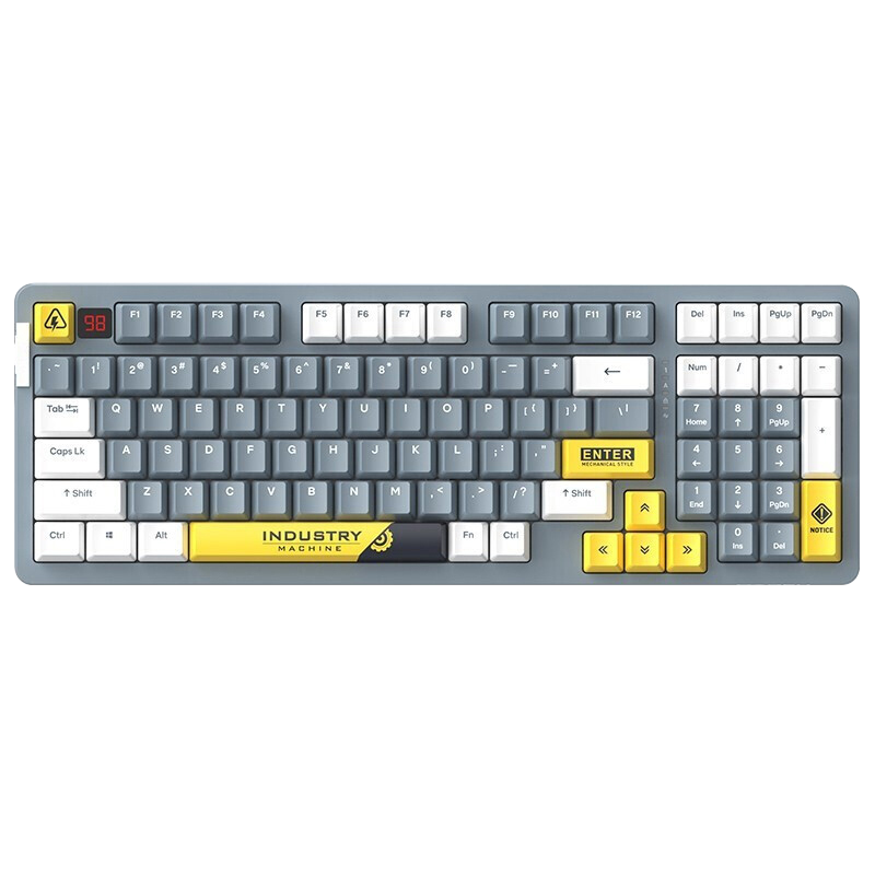 达尔优(DAREU) A98机械键盘Gasket结构无线2.4G蓝牙有线三模客制化PBT键帽 三模工业灰-糖果轴