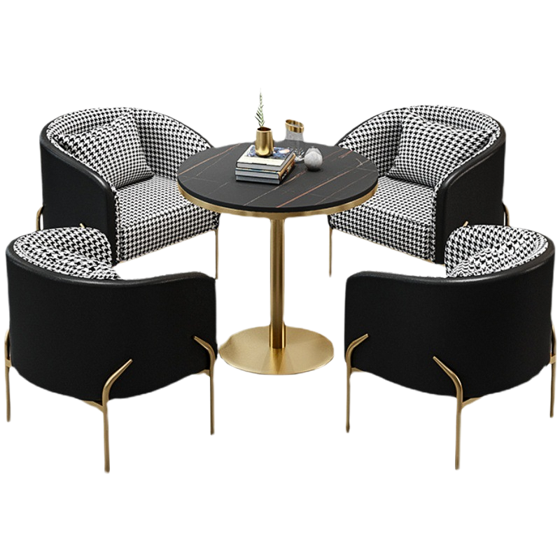 质凡售楼处洽谈桌椅组合休闲接待轻奢现代小圆桌办公商务休息区圆桌椅