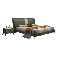梵宜 皮床 意式极简1.8米单双人床现代简约皮艺软床北欧风A26# 实木床 1.5*2.0m[联系客服备注颜色]