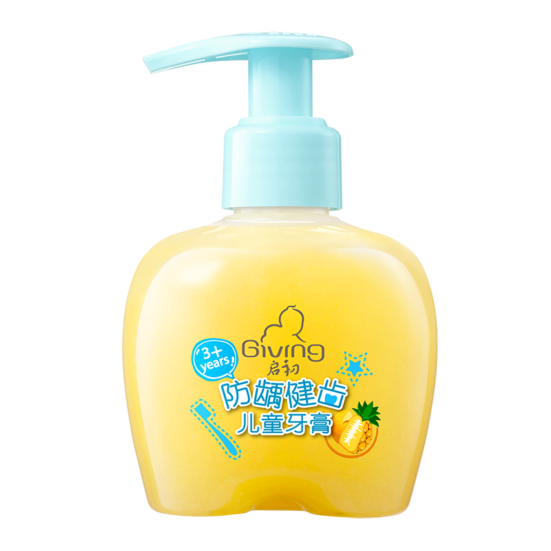 启初防龋健齿儿童护牙牙膏 热带果味 低氟配方护龈防蛀 婴儿口腔清洁 净齿 儿童护理 无刺激按压式牙膏160g